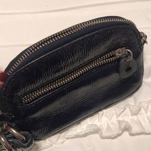 American eagle faux leather navy blue wristlet